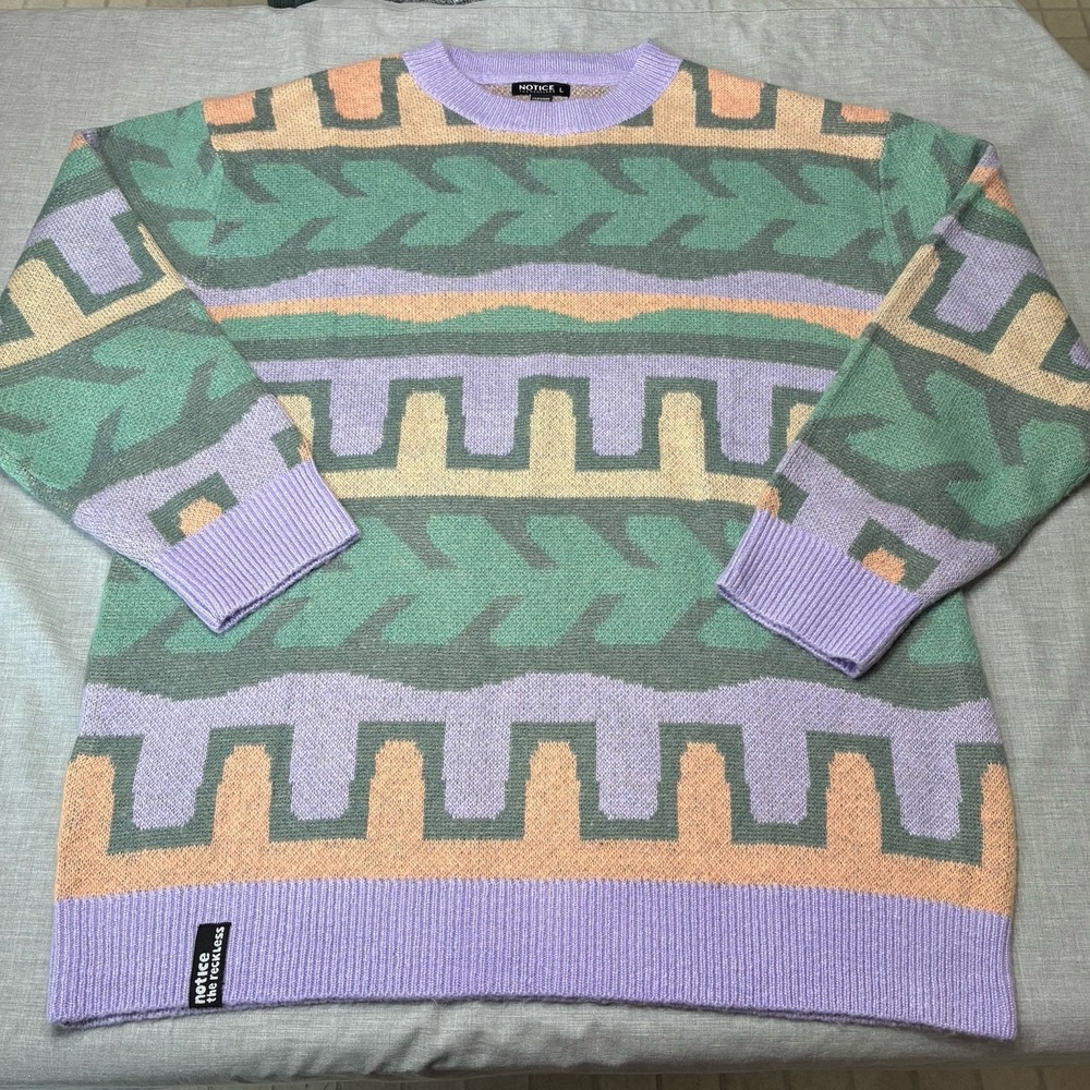 Notice the Reckless Oversize Sweater Women's Large Wool Mohair Pastel Green